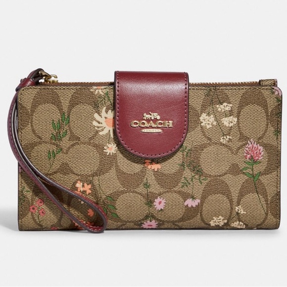 Coach Handbags - 💜NWT Coach🌸 Tech Wallet In Signature Canvas With Wildflower Print